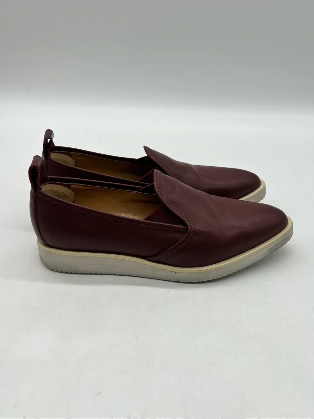 Everlane Oxblood Women’s Sz 7.5 Burgundy Italian Leather Modern Loafers Shoes